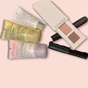 Clinique New 6 Piece Mini Set Face Wash Face Lotion Primer Mascara Eyeshadow